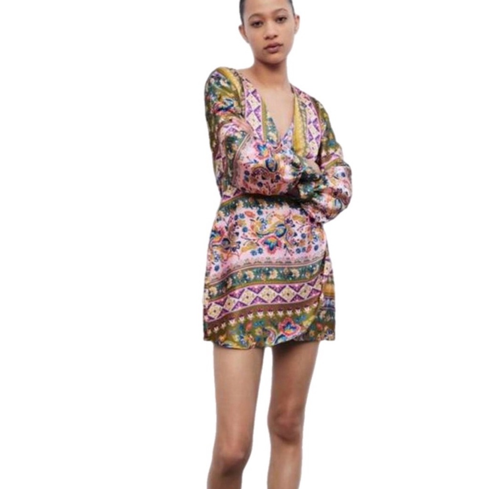 Zara Multicolor Floral Pattern Dress - Picture 6 of 7